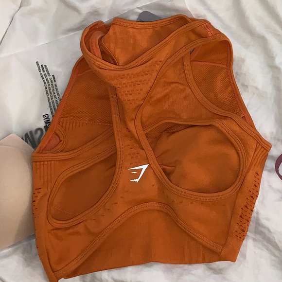 Orange Flawless Knit Sports Bra - Gymshark - Picture 3 of 5